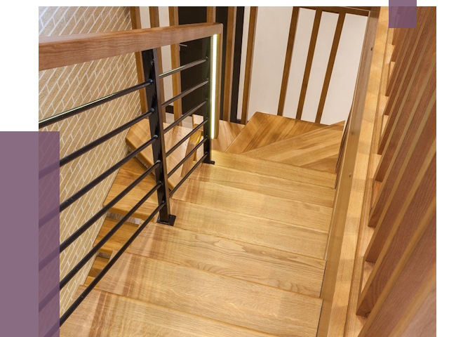 Лестницы из ясеня в Перми под ключ от 10497 руб. 