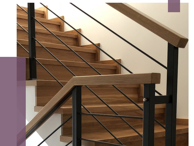 Обшивка металлической лестницы деревом в Перми от 4552 руб.