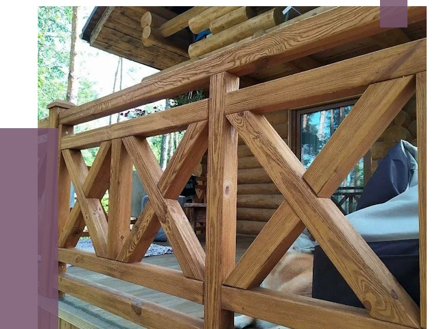 Деревянные перила под ключ в Перми от 8033 руб. 