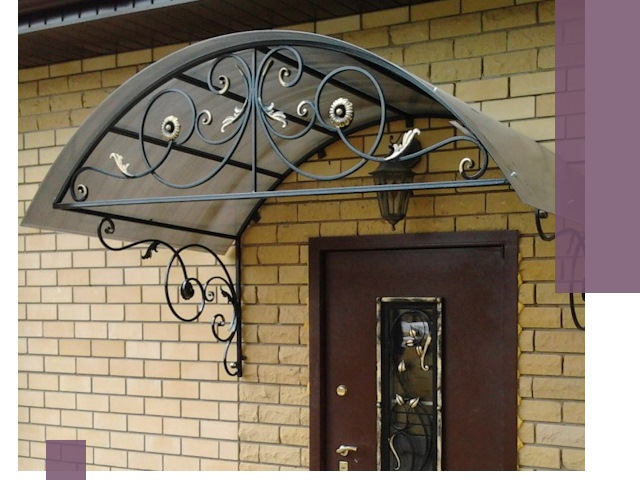 Изготовление козырьков из металла под ключ в Перми