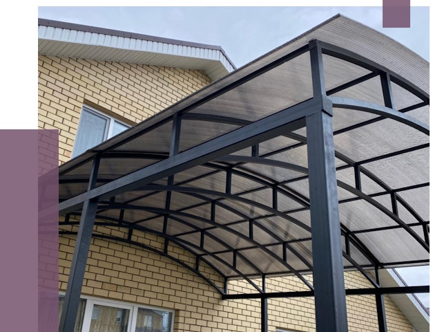 Монтаж козырьков в Перми от 12050 руб. | ПРОЛЁТ-Прм