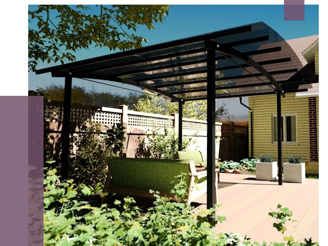 Навесы для террасы в Перми от 13657 руб. под ключ | ПРОЛЁТ-Прм