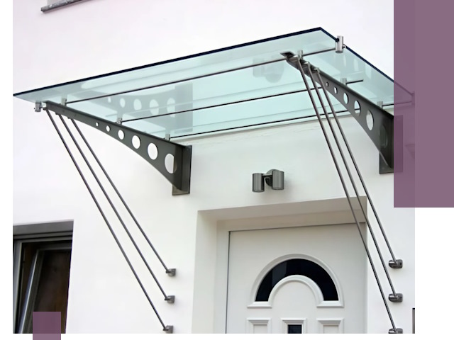 Козырьки над входом под ключ в Перми — изготовление и монтаж