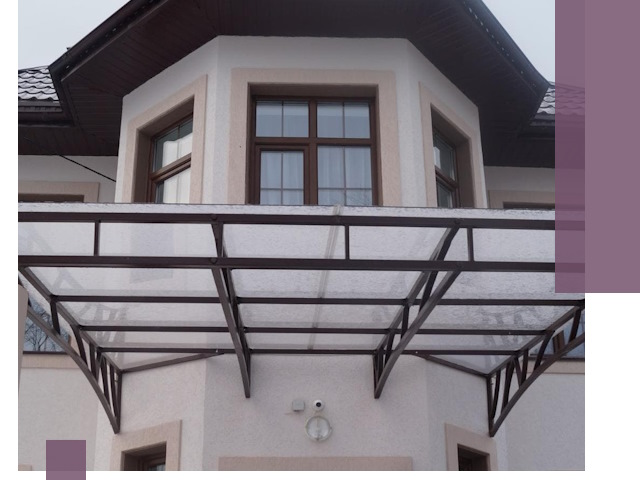 Козырьки из поликарбоната под ключ в Перми