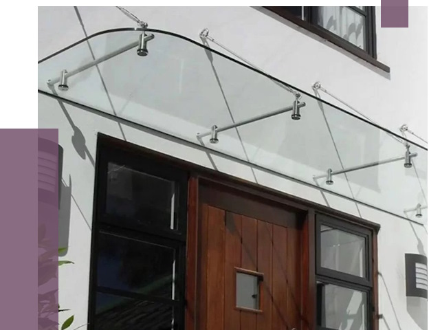 Стеклянные козырьки в Перми от 19815 руб. | ПРОЛЁТ-Прм