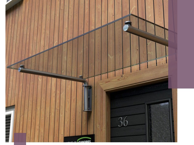 Стеклянные козырьки на входы и фасады в Перми