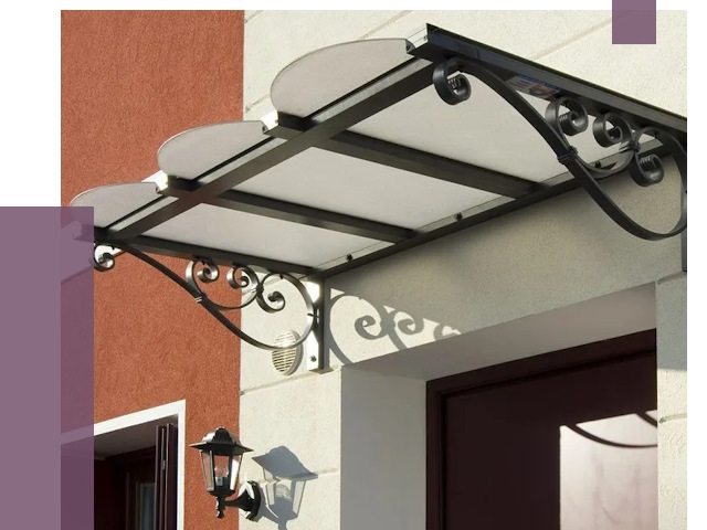 Односкатные козырьки в Перми от 8783 руб.  | ПРОЛЁТ-Прм