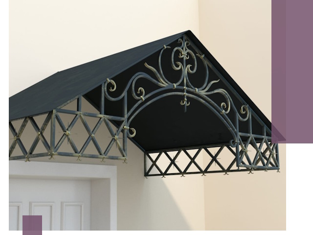 Двускатные металлические козырьки под ключ в Перми